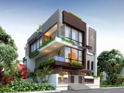 thane best 3d bungalow design animation rendering evening view in thane city